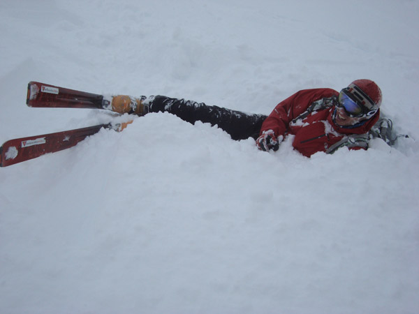 "Digging a snow pit Slovak style." Digger Stano Faban, photo Jeff Colvin.