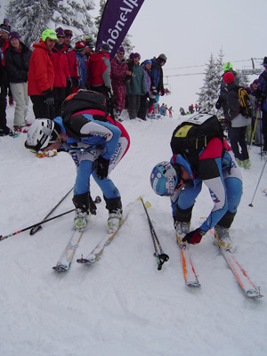 Racing the famous and hectic Pierra Menta. Transitions are more spacious when you are on the front positions :)