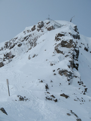 Stairs that led racers down to a little col to start the descent of the "feared" Delirium Dive.