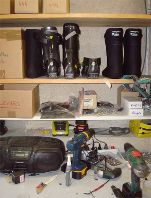 The hardware assembly area of the workshop.