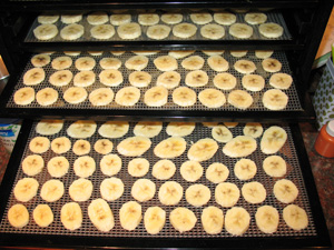 drying bananas