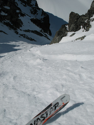 Skiing Aussie Couloir