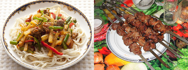 Langam and shashlik. Pics are from Wikipedia but ours looked identical.