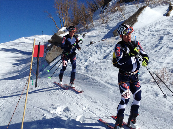 John Gaston (left) and Max Taam holding on to the lead in teams at 2013 Wasatch Powder Keg.