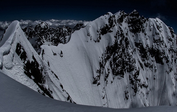 Can you spot Trevor's tracks? Pic is from Chatyn-Tau, Georgia and Trevor says it was "...very steep and very icy."