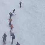 Racers climbing the first ascent at Vertfest Alpental