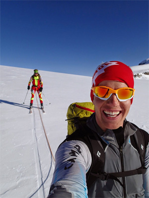 By skiing down from Balfor Col guys were realizing a great time is in sight.