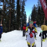 Lindsay Plant shortly after crossing the line in first at the Crested Butte vertical race.