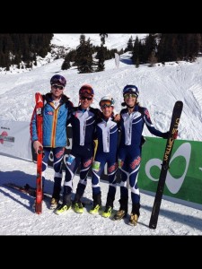 The top American men and women in the Teams race. (L-R) John Gaston, Max Taam, Jessie Young, Lindsay Plant.