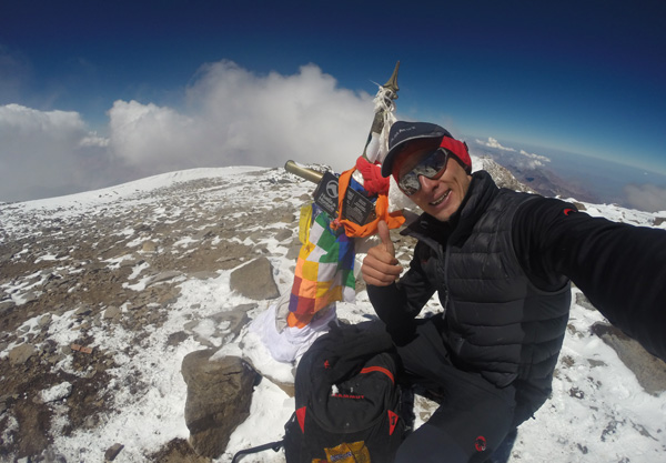 Karl on the summit of Aconcagua.