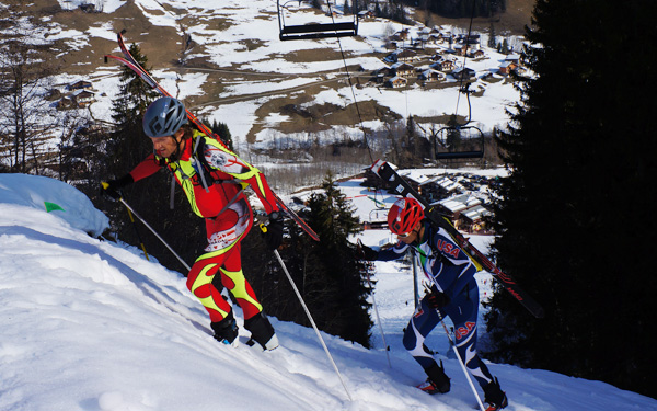 Nick Elson with Eric Carter today at Pierra Menta. Photo by Andrea Kuba.