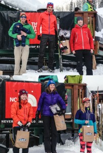 Men and Women's podium at ROAM Randonne Rally in Nelson, BC.