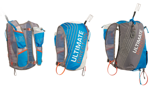 Ultimate Direction vests: Skimo 8 front, Skimo 8 back, Skimo 18 back