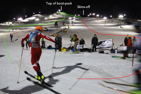 This was the lap layout of the race course. In the foreground you can see a relay exchange in the bottom transition area.