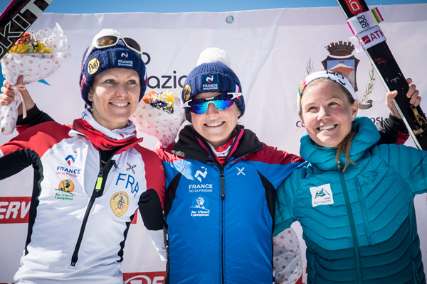 Women's individual race podium. Photo by ISMF.