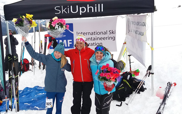 Women's podium, from left: Adrian, Ohler, Anderson.