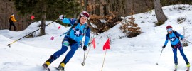 Janelle Smiley and Jessie Young racing to 4th place in women's team race at 2017 Worlds. Photo by Mark Smiley.