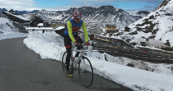 Riding the 2,757m high Passo Stelvio on a cold October day wearing the Aeros.