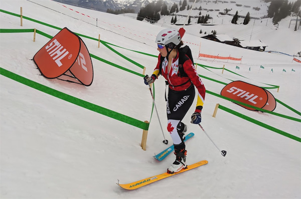 Ema Chlepkova (CAN) in her first ever Skimo Worlds race. She is one of the top junior biathletes in Canada.